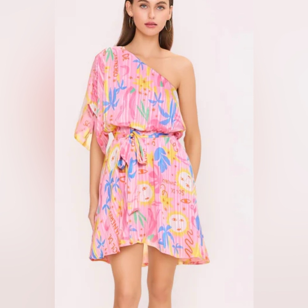 Meet me in Santorini Soleil Pink Island Hopper Dress size Small